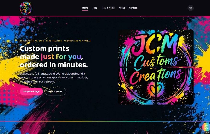 JCM Custom Creations homepage